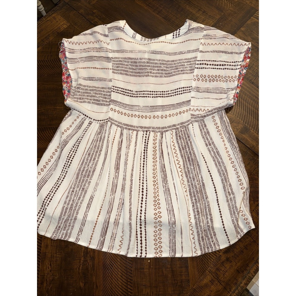 Savanna Jane White Embroidered Blouse Boho Praire Cottagecore‎ Top Medium - Picture 7 of 7
